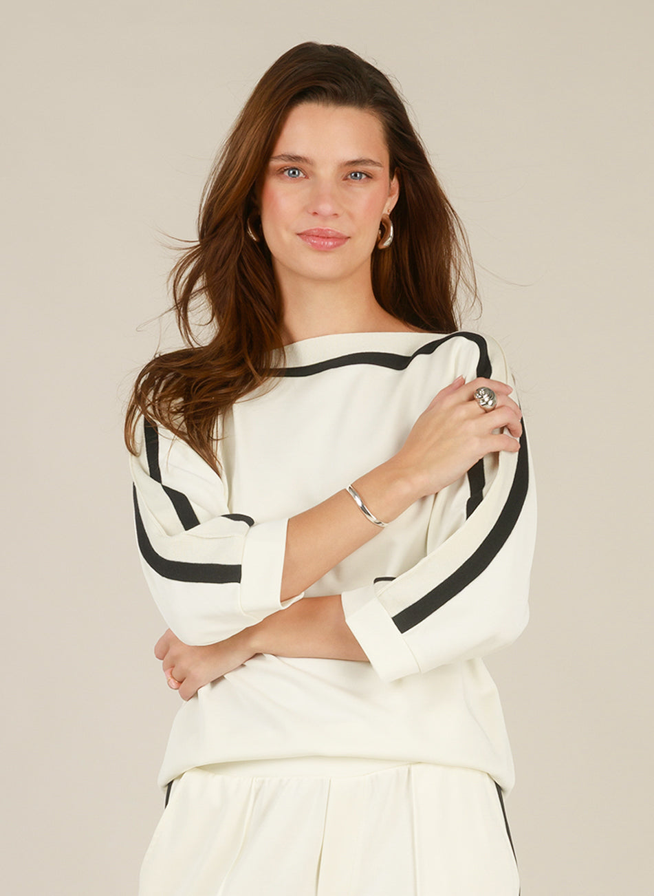 Boat Neck Knit Sweater