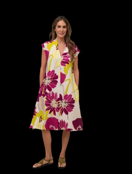 Colourful Printed Midi Dress