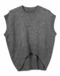 Light Grey Ribbed Knit Sleeveless Vest
