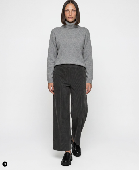 Anthracite Grey Cord Pull-On Culottes
