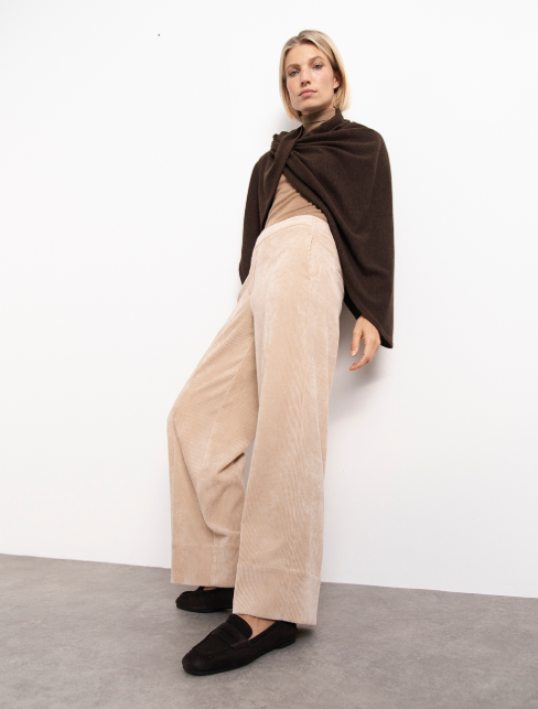Stehmann Beige Cord Pull-On Culottes