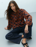 Terracotta Embroidered Viscose Shirt