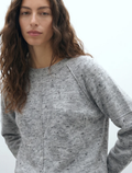 Grey & Blue Heathered Raglan Sweater