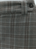 Taupe & Grey Plaid Straight Leg Ankle Trousers