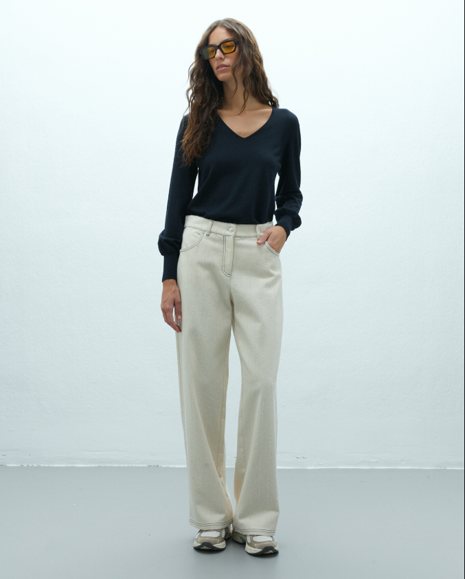High waisted straight leg jeans 118.95