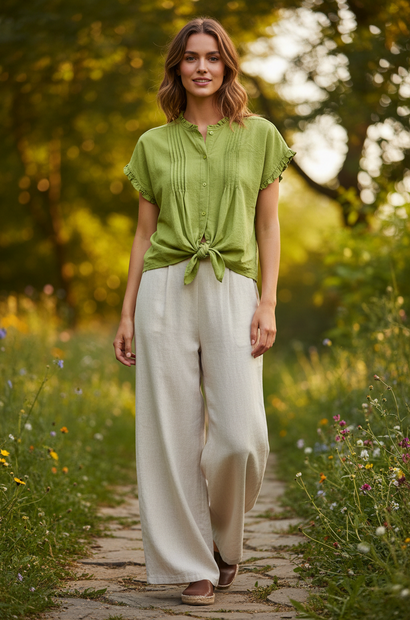 Cotton Ruffle Shirt