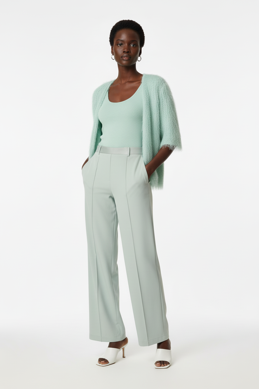 Mint Green Co-ord Set - Three Quarter Angle