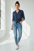 Tencel polka dot shirt