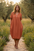 100% Linen Button Dress